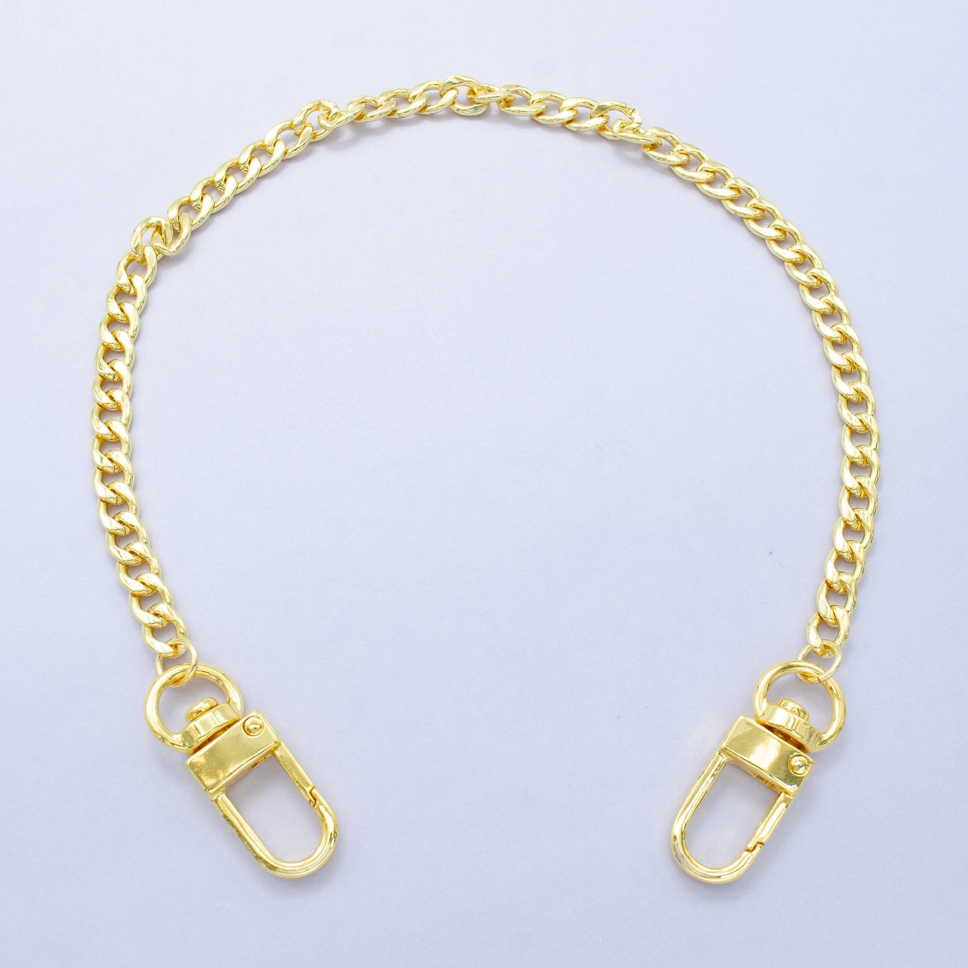 Long 24k Gold Filled Curb chain 11.5 inch for Party Bag Charm Supply DIY Supply for Tote Purse Charm Jewelry Making WA-2939