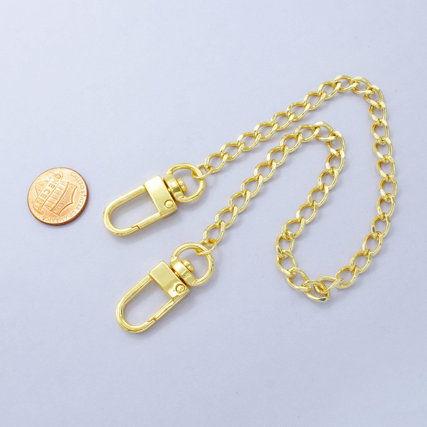Long 24k Gold Filled Cable chain 11.5 inch for Bag Charm Supply DIY Supply for Tote Purse Charm Jewelry Making WA-2938