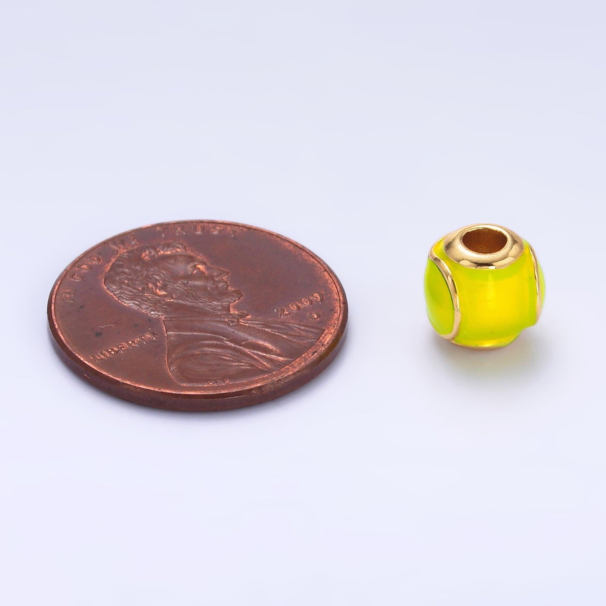1x dainty gold Tennis Ball round spacer beads Green Enamel Sport beads for bracelet connector jewelry making supply findings B206
