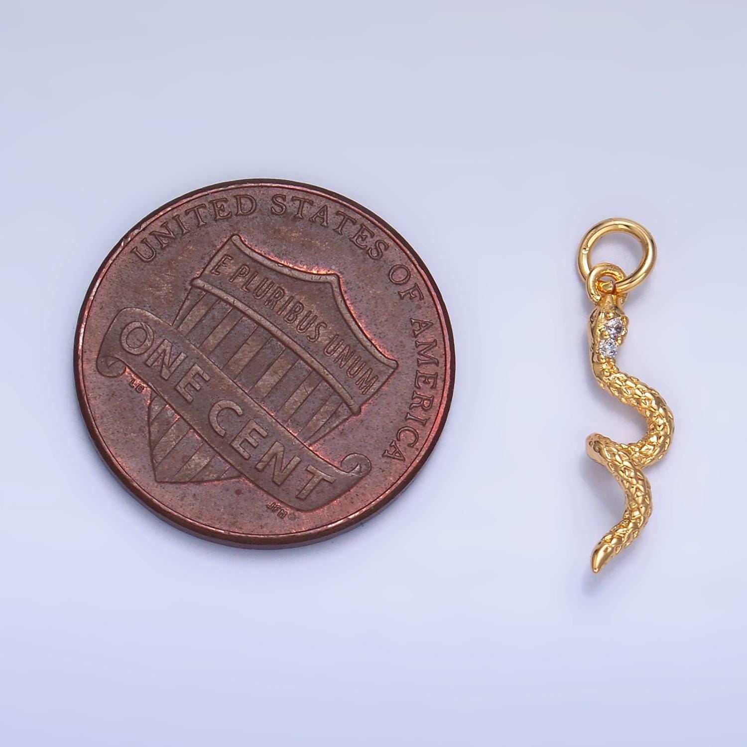 Mini gold snake charm pendant Silver Serpent charms, dainty pendant jewelry in 24k gold filled W796