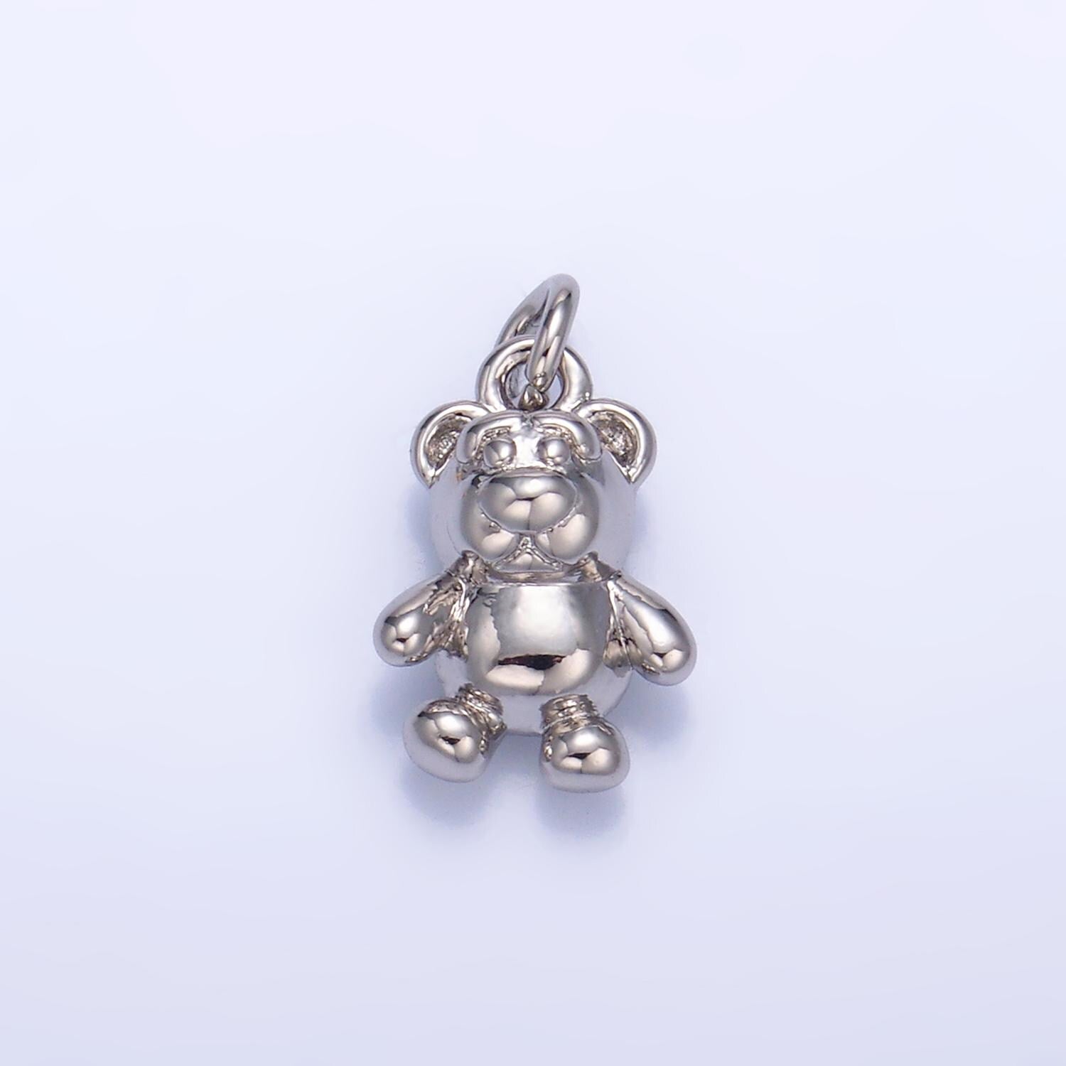 Mini bear pendant dainty teddy bear charm gold small charm silver stuff animal charm for bracelet necklace jewelry making supply W797