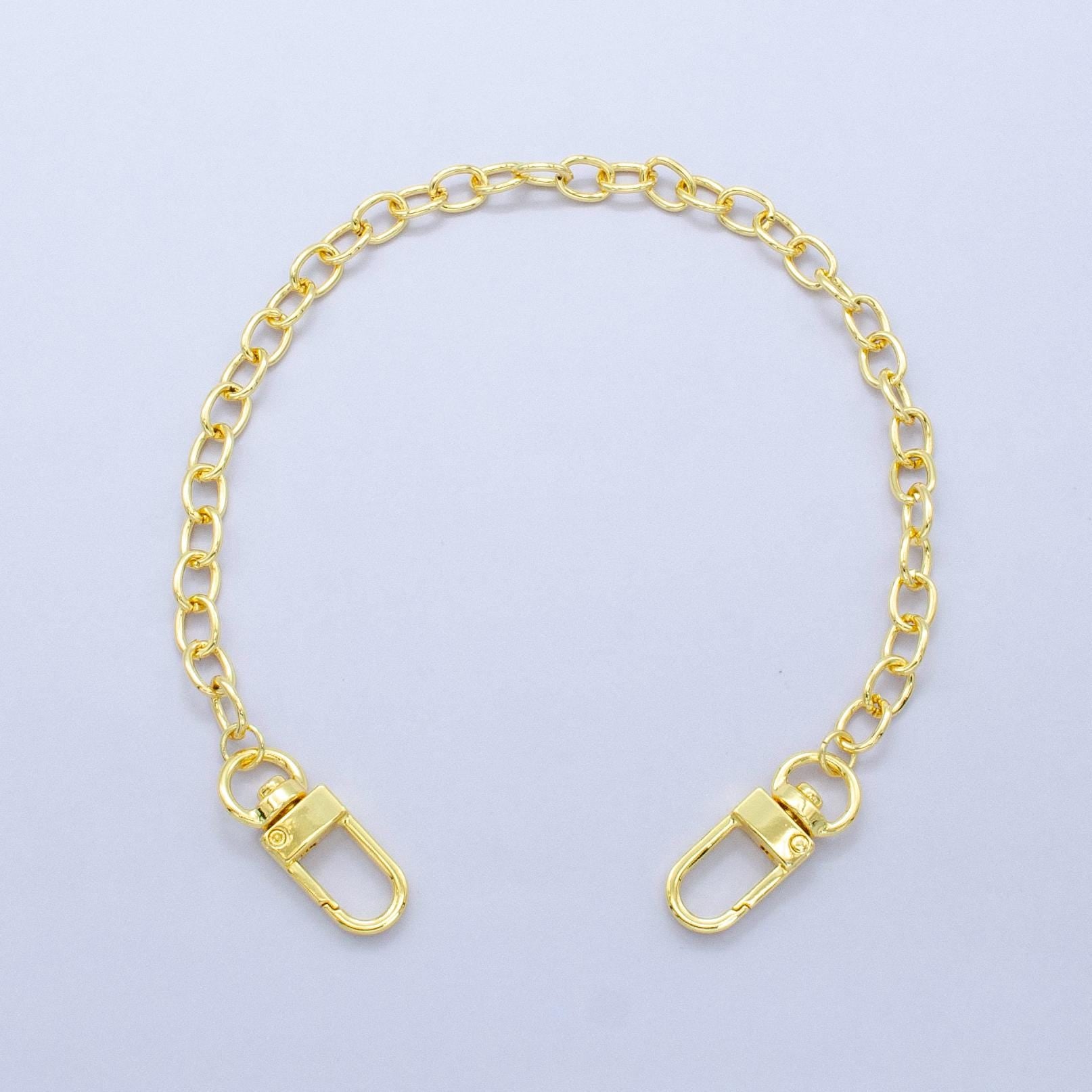 Long 24k Gold Filled Paper Clip chain 11.5 inch for Bag Charm Supply DIY Supply for Tote Purse Charm Jewelry Making WA-2761