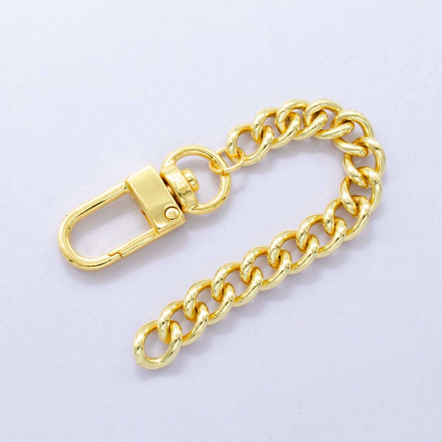 Funky 24k Gold Filled Miami Cuban Curb chain 5 inch for Bag Charm Supply DIY Supply for Purse Charm Jewelry Making WA-2893
