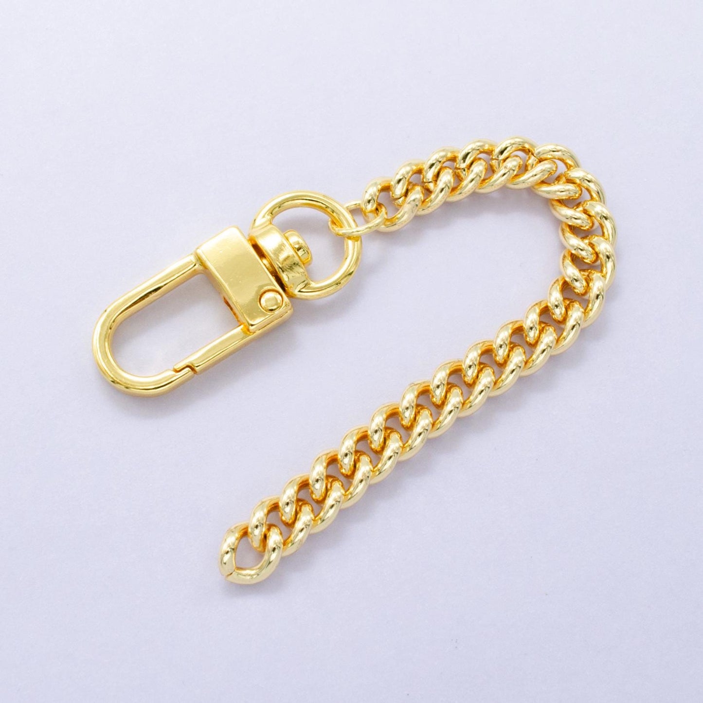 Gold Miami Cuban curb chain 5 inch for Bag Charm Supply DIY Supply for Purse Charm Jewelry Making WA-2896