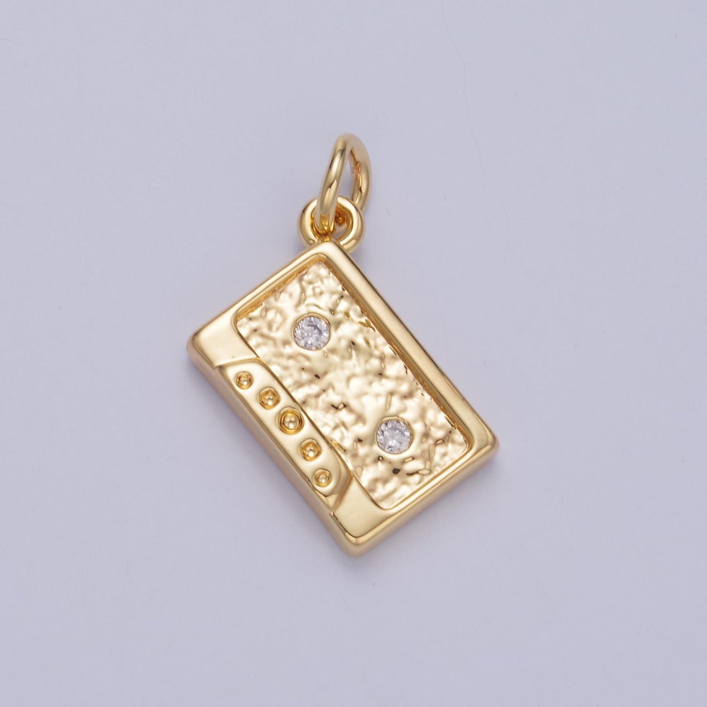 24k gold filled Cassette Tape charm pendant retro Silver Tape charm necklace gift idea gold charm for bracelet necklace W415