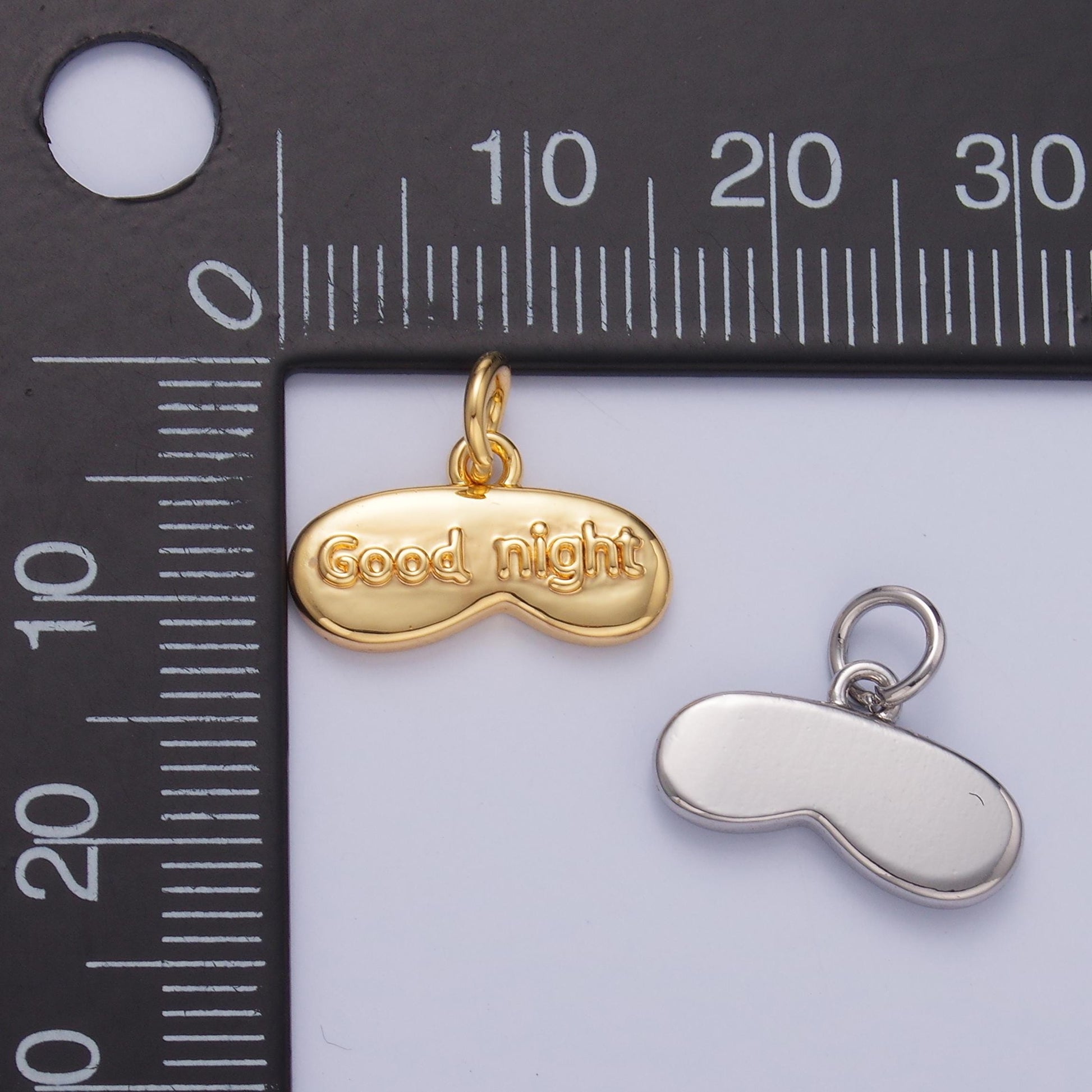 Mini Gold Sleep Mask Charm for Silver Good Night Sleep Blackout Eye Mask Pendant for Bracelet Necklace Earring Supply W416