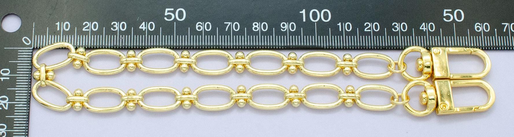 Long 24k Gold Filled Stadium Cable chain 11.5 inch for Party Bag Charm Supply DIY Supply for Tote Purse Charm Jewelry Making WA-2762