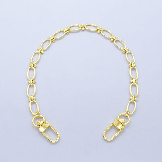 Long 24k Gold Filled Stadium Cable chain 11.5 inch for Party Bag Charm Supply DIY Supply for Tote Purse Charm Jewelry Making WA-2762