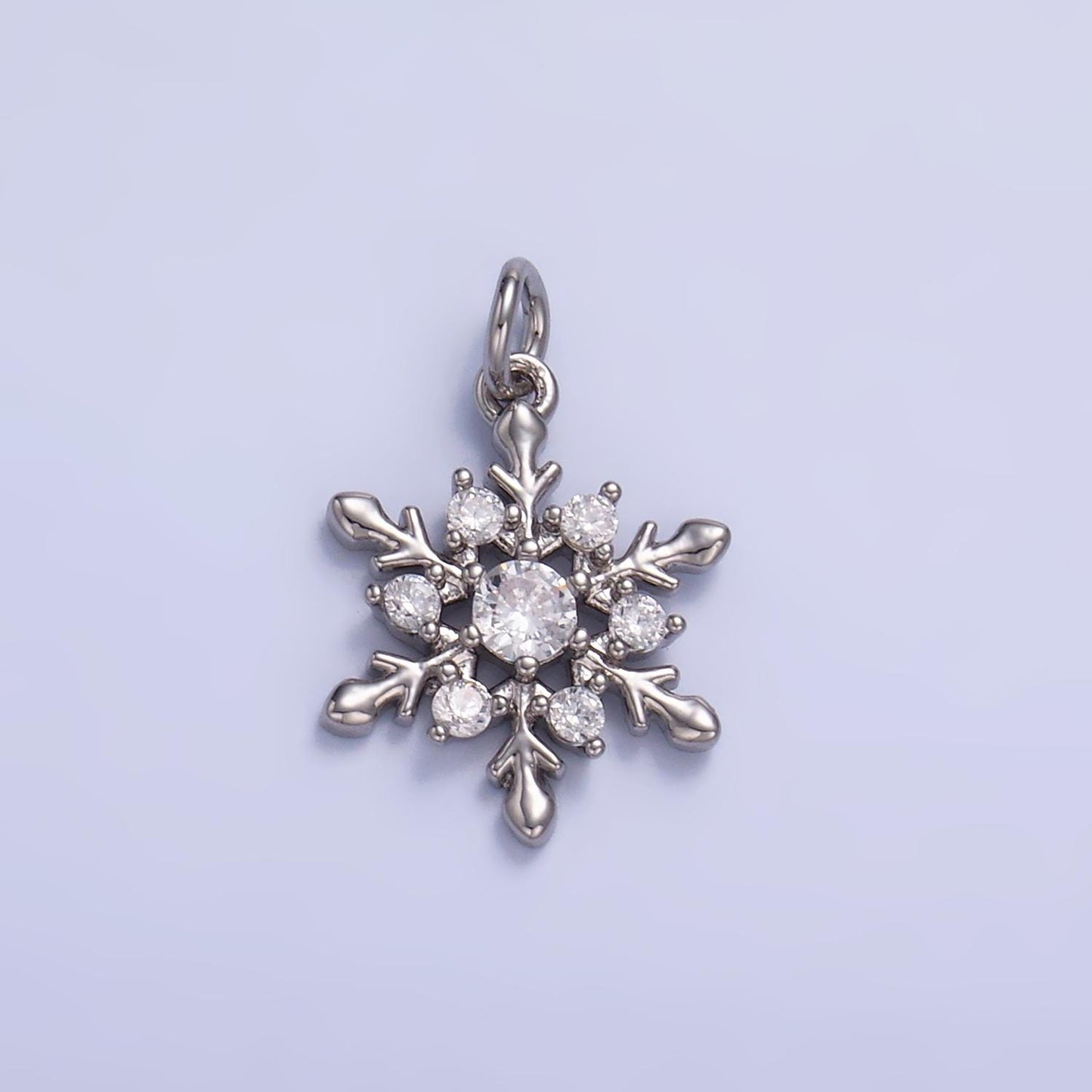 Gold snow charm micro pave charm , winter snowflake jewelry pendant charm for jewelry supply W830