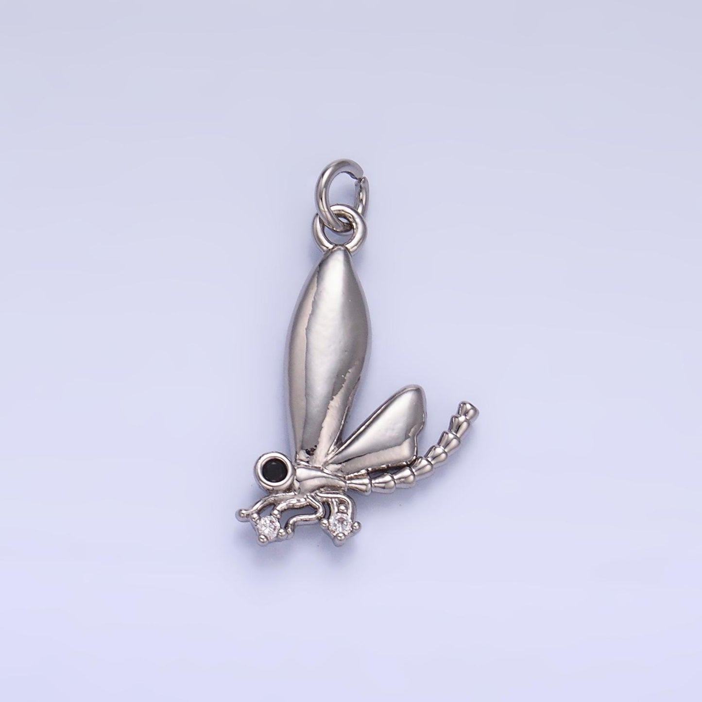 Cubic Dragonfly Pendant - Dainty Dragon Fly Charm- Silver Insect Animal Pendant - Gold Dragon Fly Pendant for Necklace Earring Supply w829