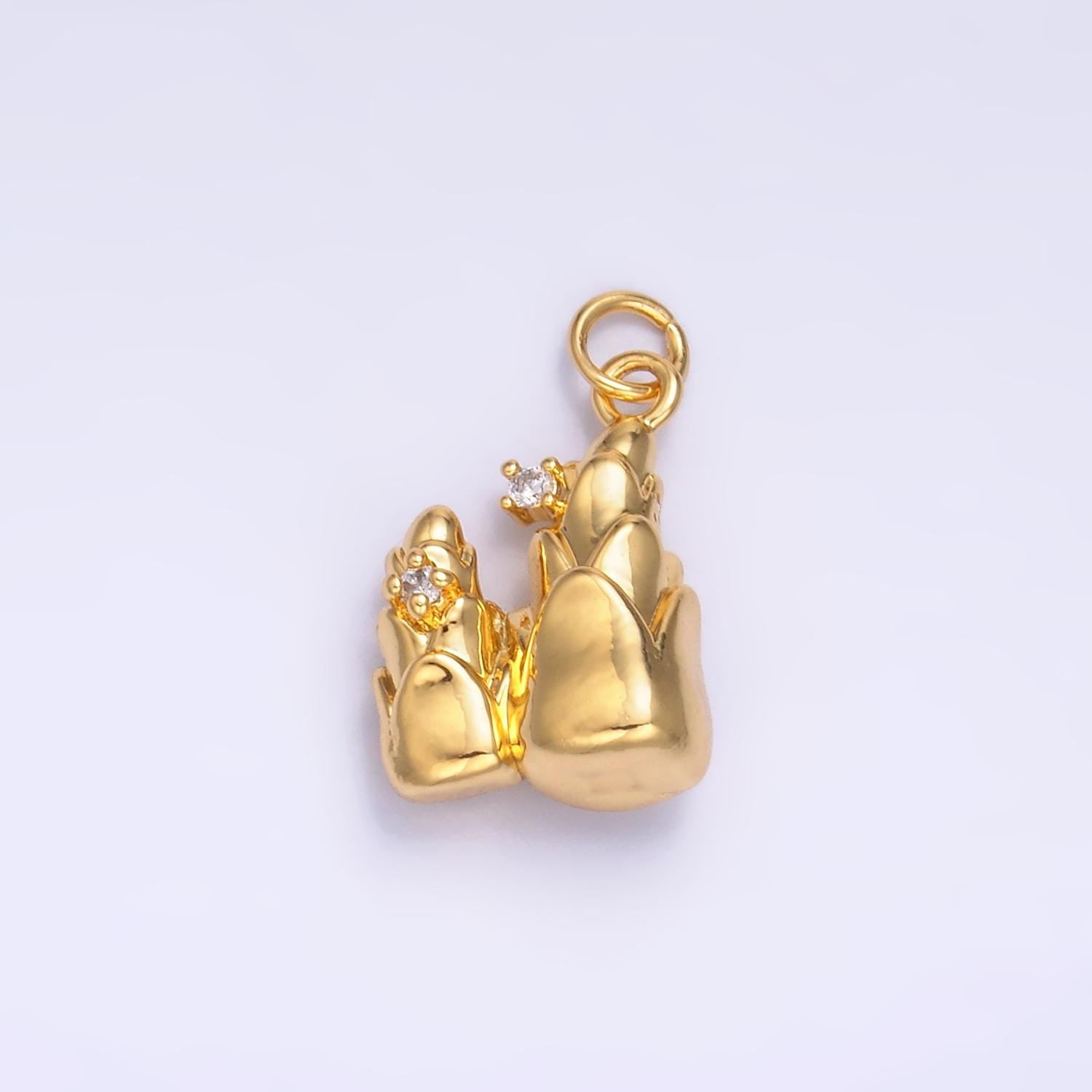 24K Gold Filled CZ Flower Charm in Gold & Silver | W827