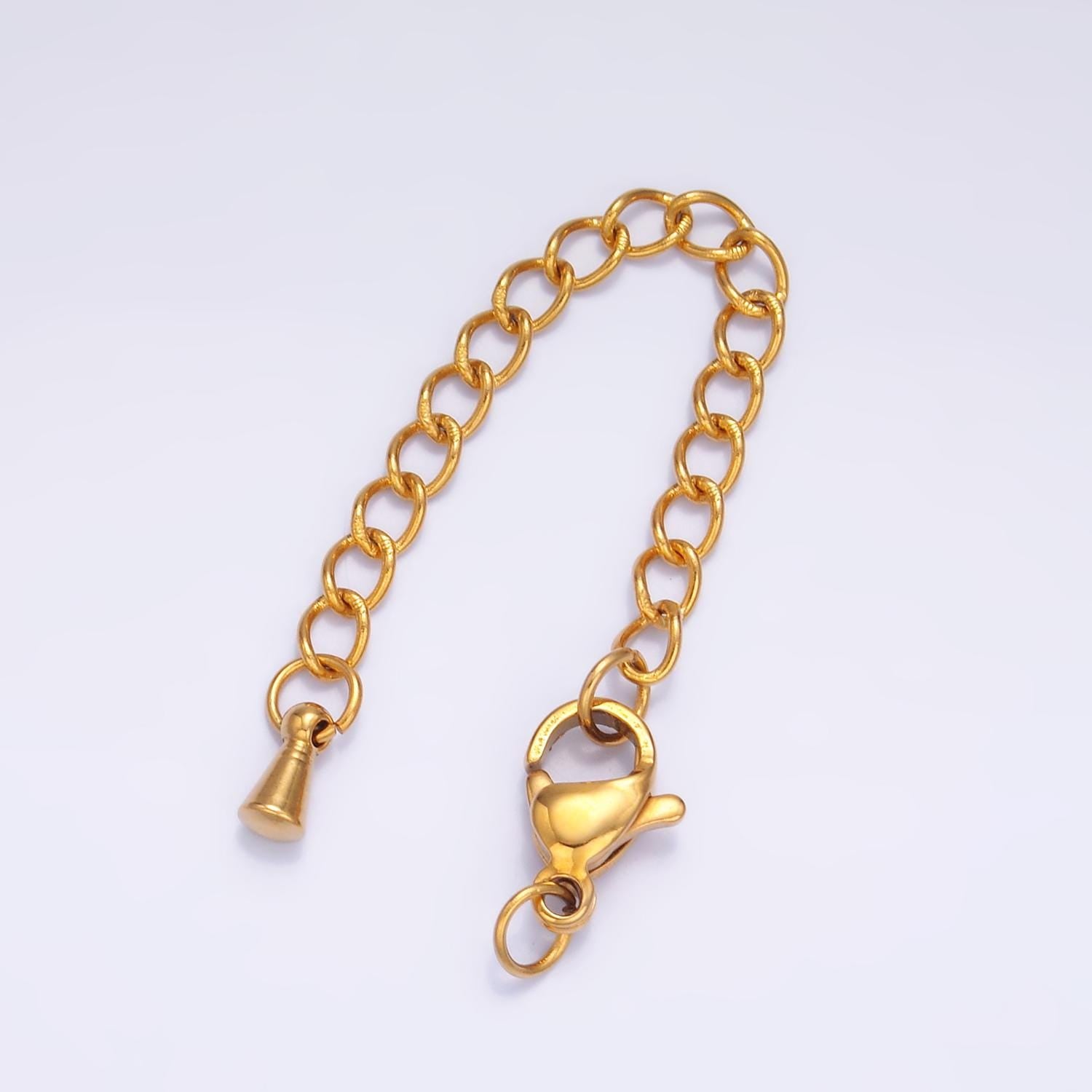 PVD Gold Stainless Steel Lobster Claw Clasps Chain Extender Finding for Necklace Bracelet | Z1059