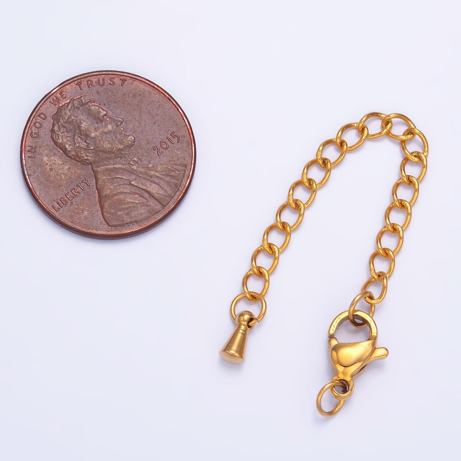 PVD Gold Stainless Steel Lobster Claw Clasps Chain Extender Finding for Necklace Bracelet | Z1059
