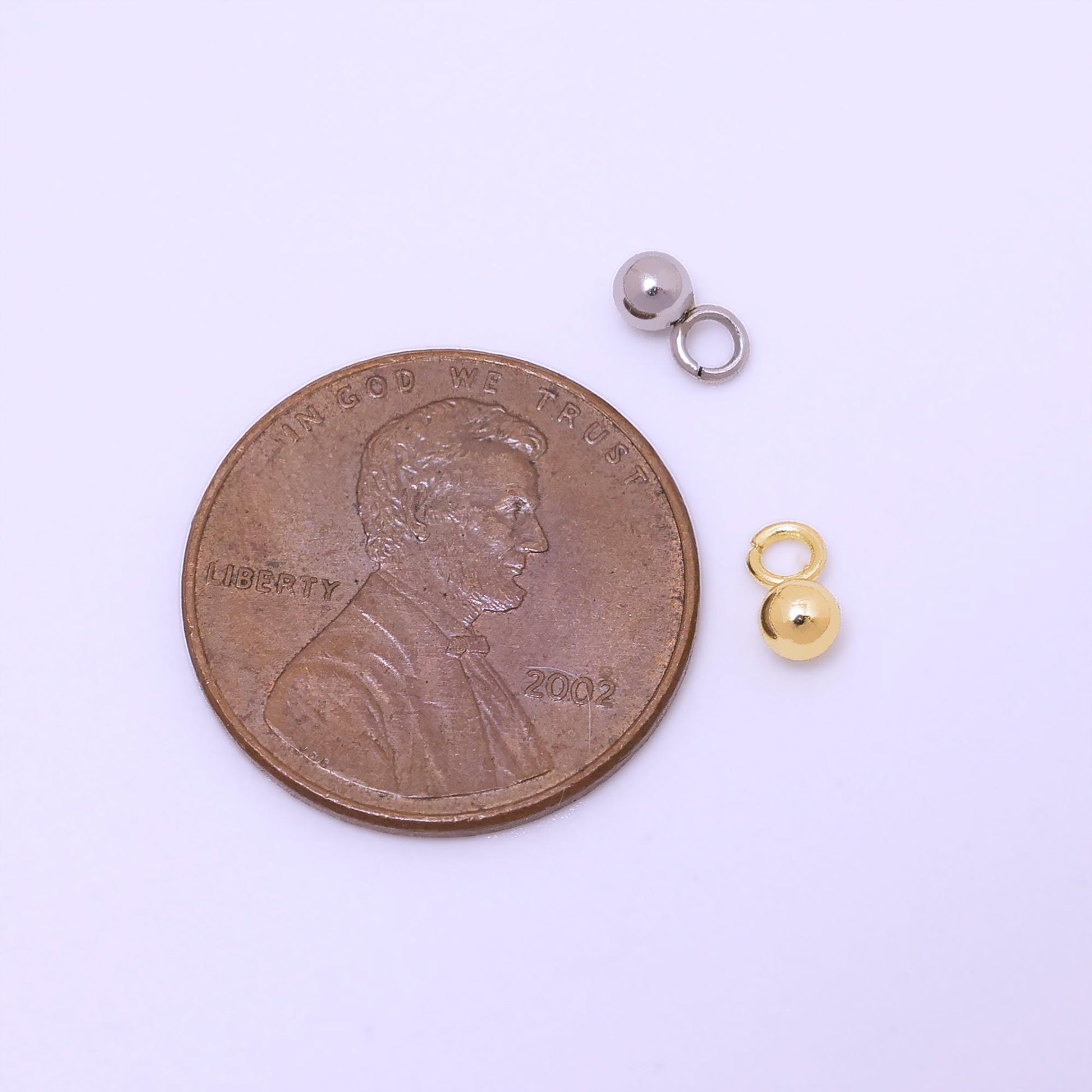 PVD Gold Stainless Steel Minimalist Ball Bead Charm in Gold & Silver Pickle Ball Charm | P737