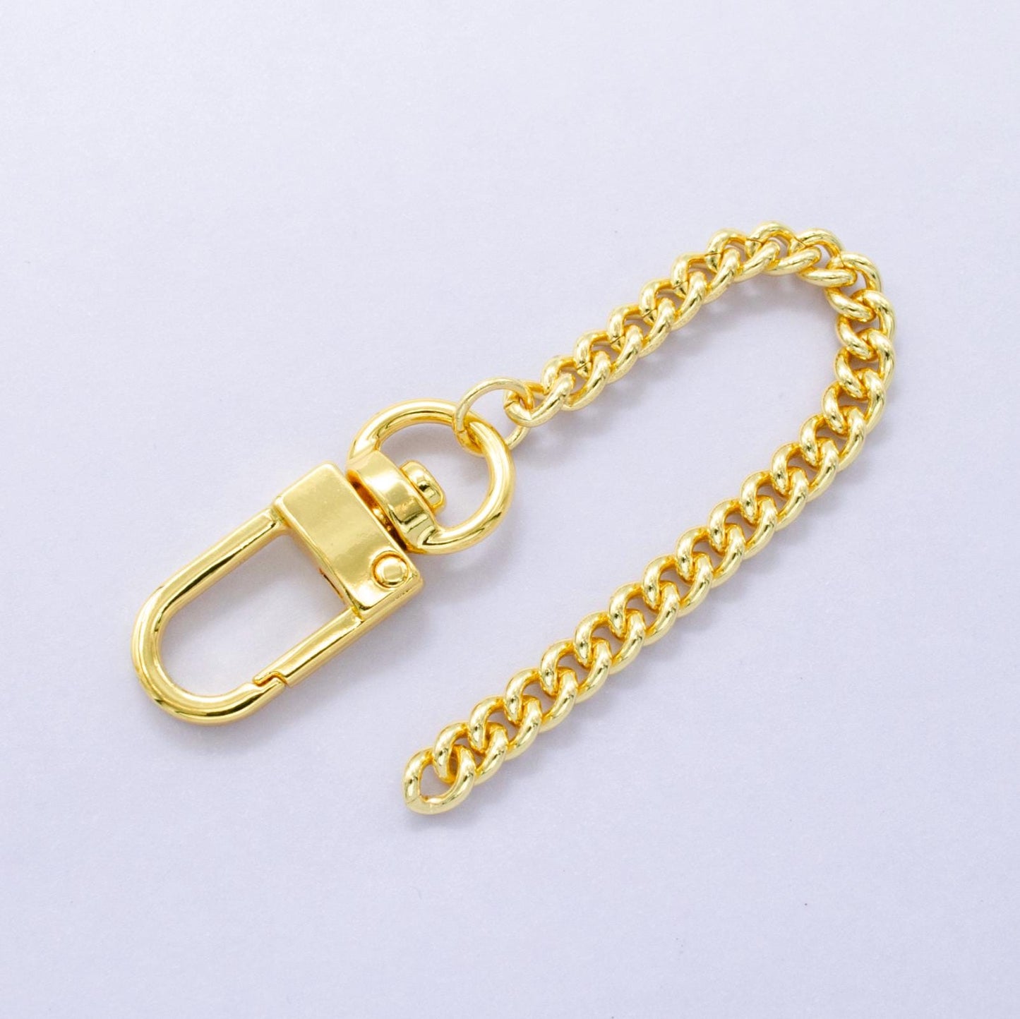 Street Wear 24k Gold Filled Miami Cuban Curb chain 5 inch for Bag Charm Supply DIY Supply for Purse Charm Jewelry Making WA-2904