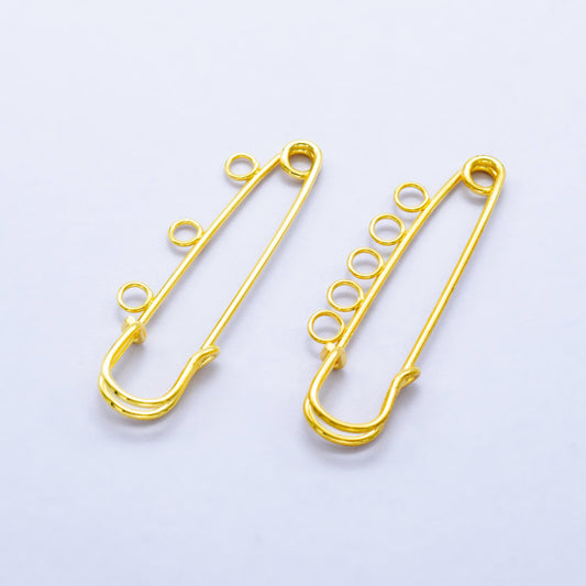 Long Gold Safety Pin Charm Supply Big Pins for Jacket Purse DIY Charm Holder Jewelry Making Z1074