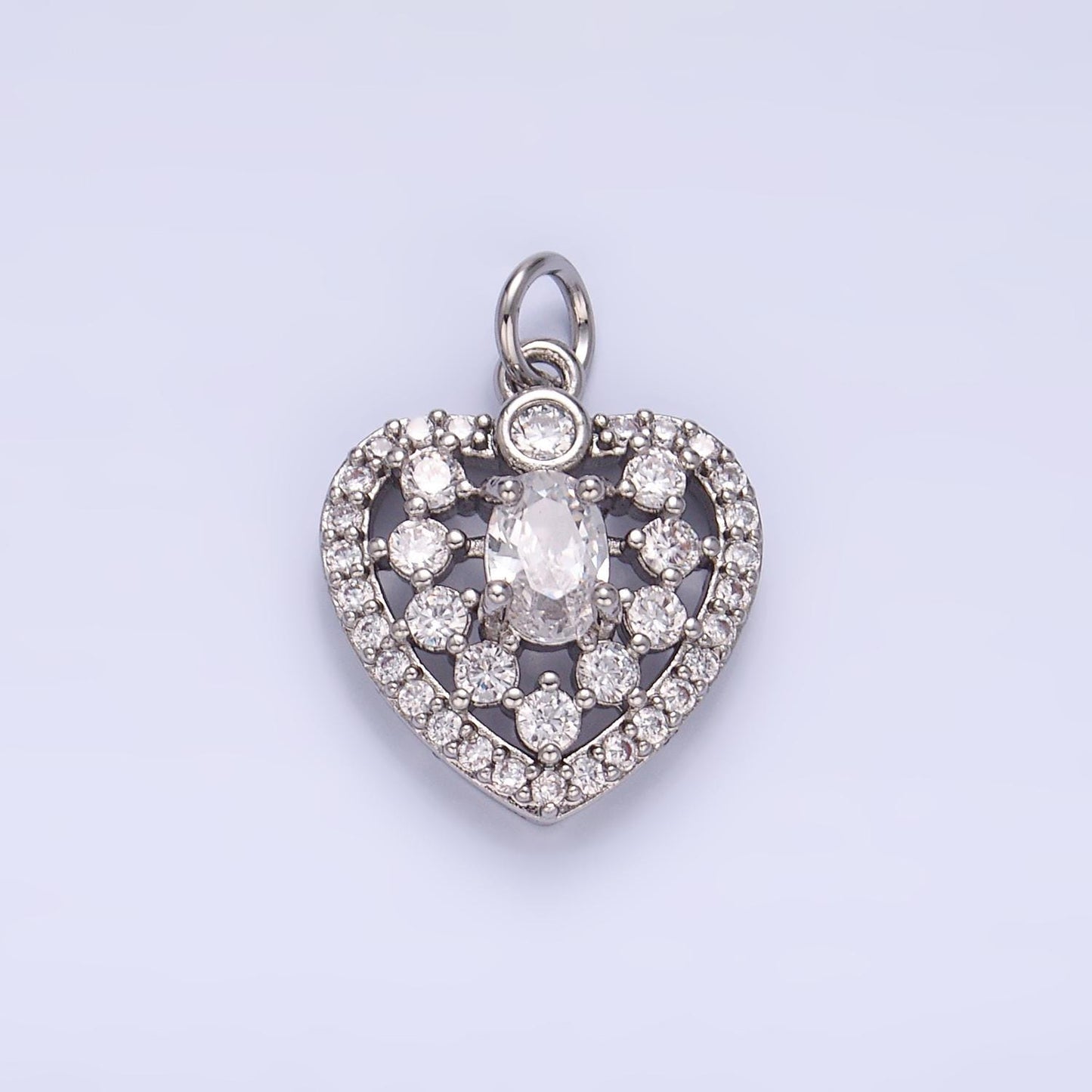 Mini 24K Gold Filled Micro Paved CZ Heart Charm in Gold & Silver | W802