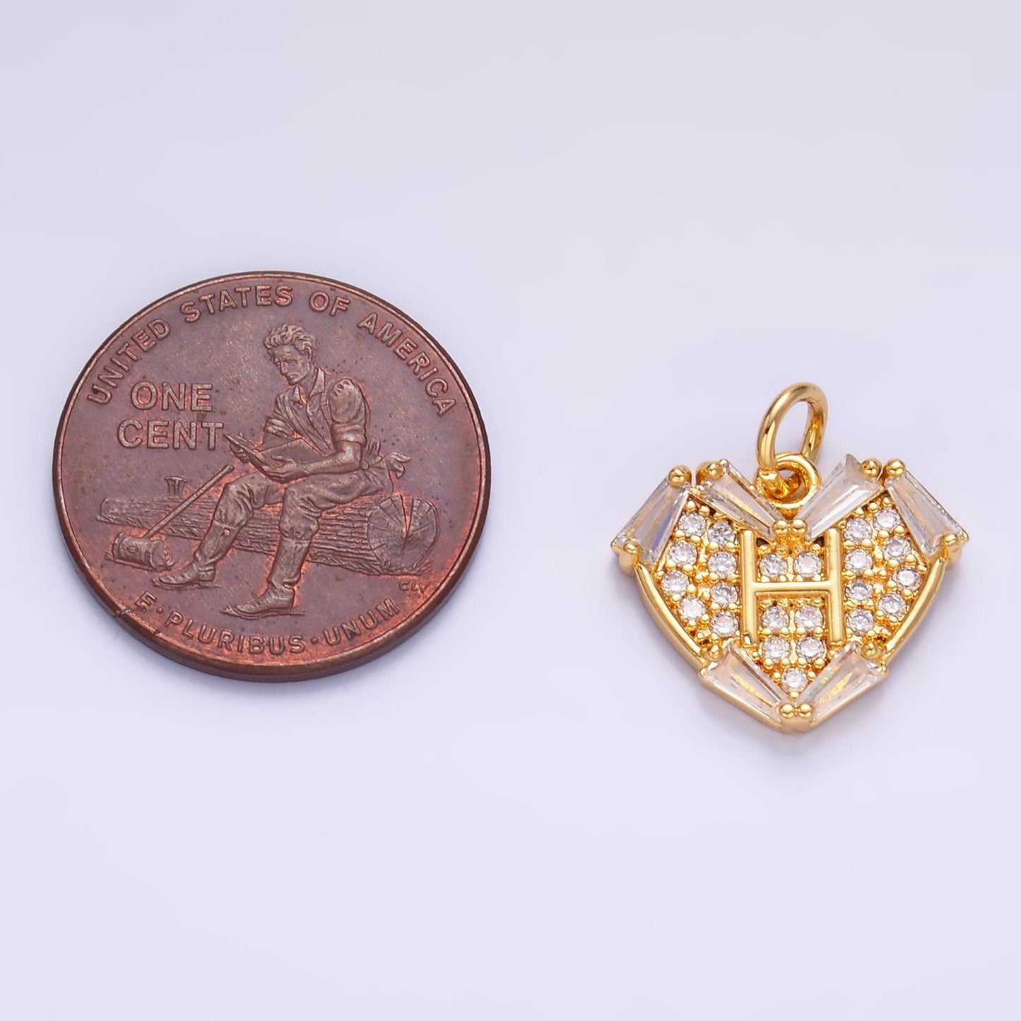 Mini 24K Gold Filled Micro Paved CZ Heart Charm in Gold & Silver | W801