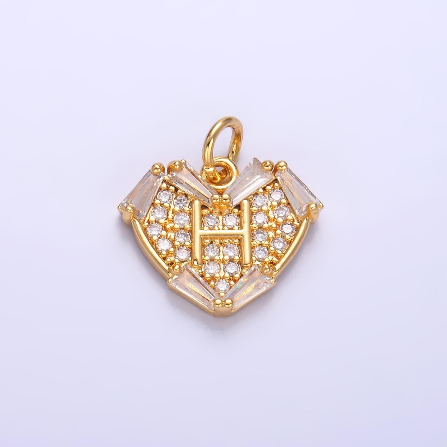 Mini 24K Gold Filled Micro Paved CZ Heart Charm in Gold & Silver | W801