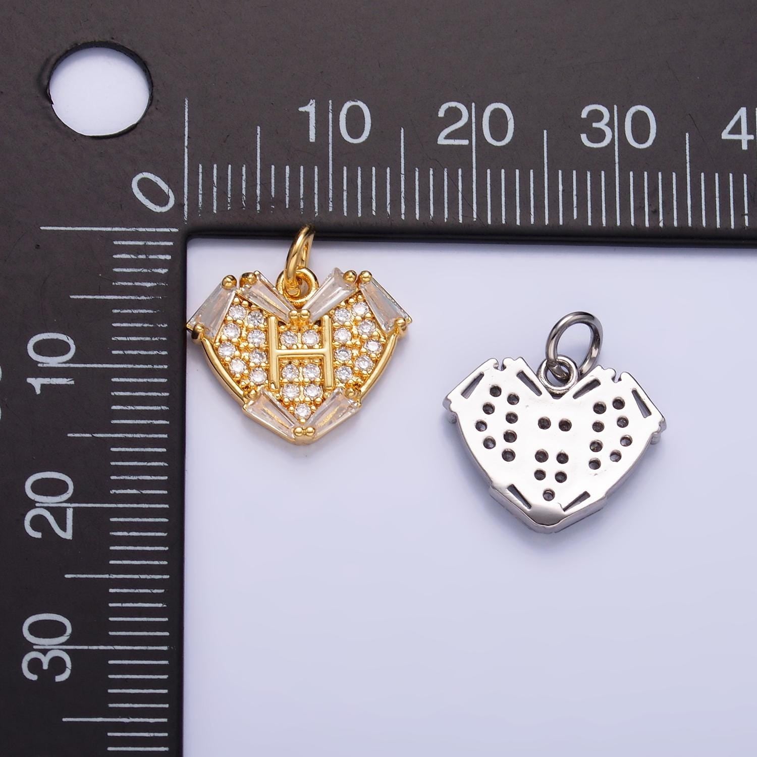Mini 24K Gold Filled Micro Paved CZ Heart Charm in Gold & Silver | W801