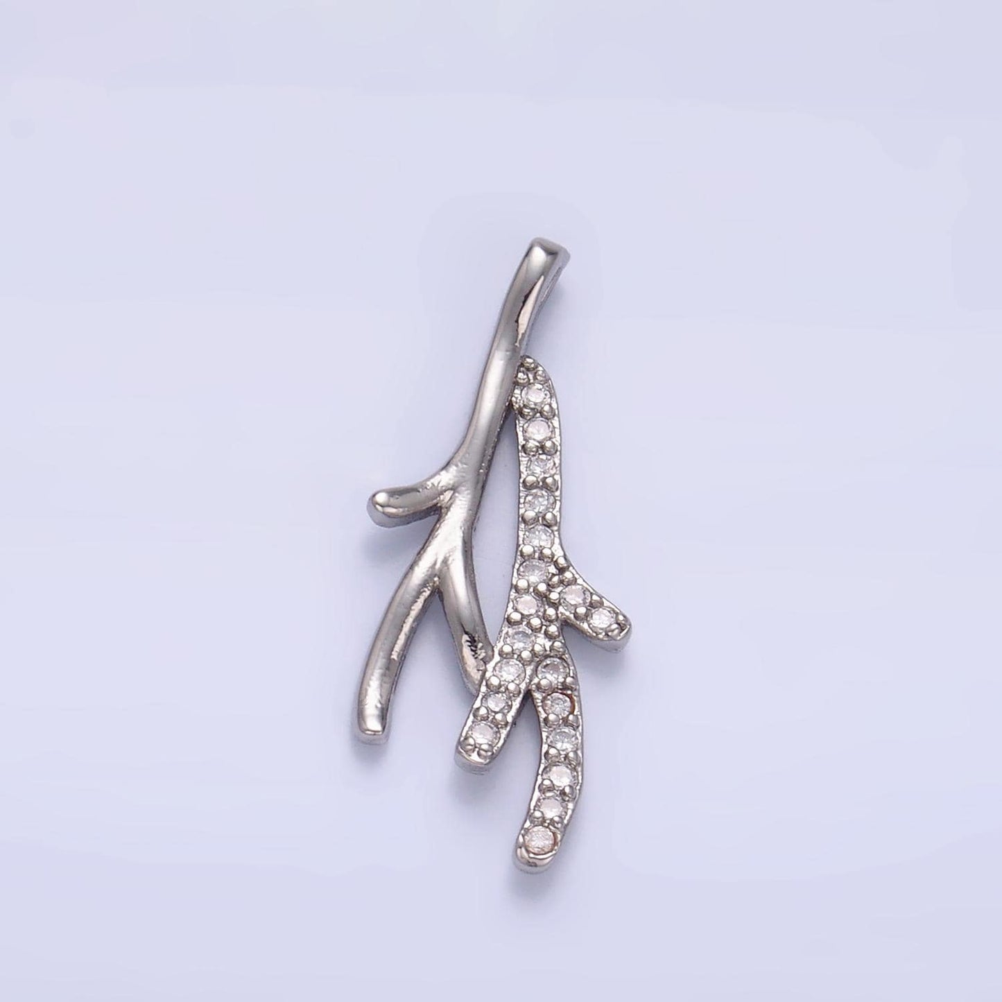 Mini 24K Gold Filled Coral Charm Micro Pave Ocean Charms Dainty Silver Coral Charm for Bracelet Necklace Minimalist Jewelry Supply AA-1446