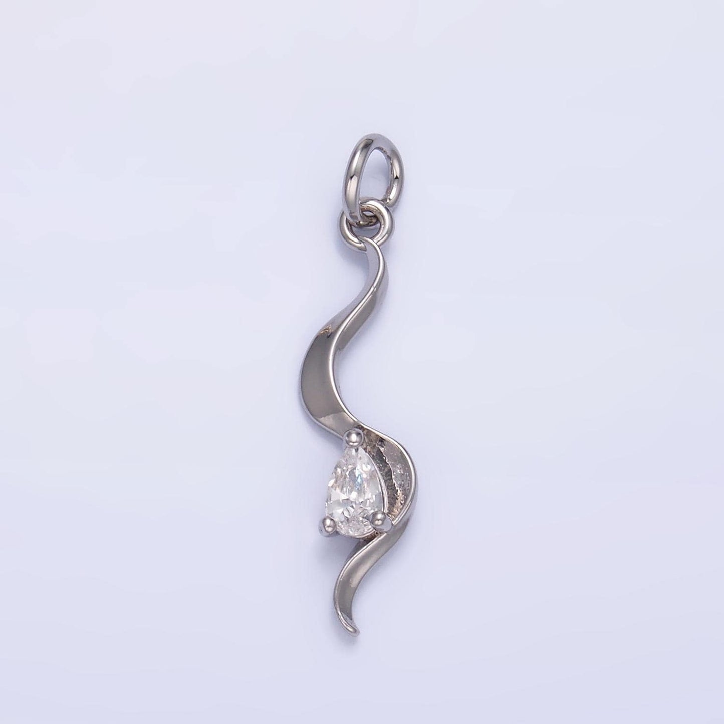 Mini 24K Gold Filled Spiral Charm Cubic Clear Mini Twist charm Dainty Silver Drop Charm for Bracelet Necklace Minimalist Jewelry Supply W813