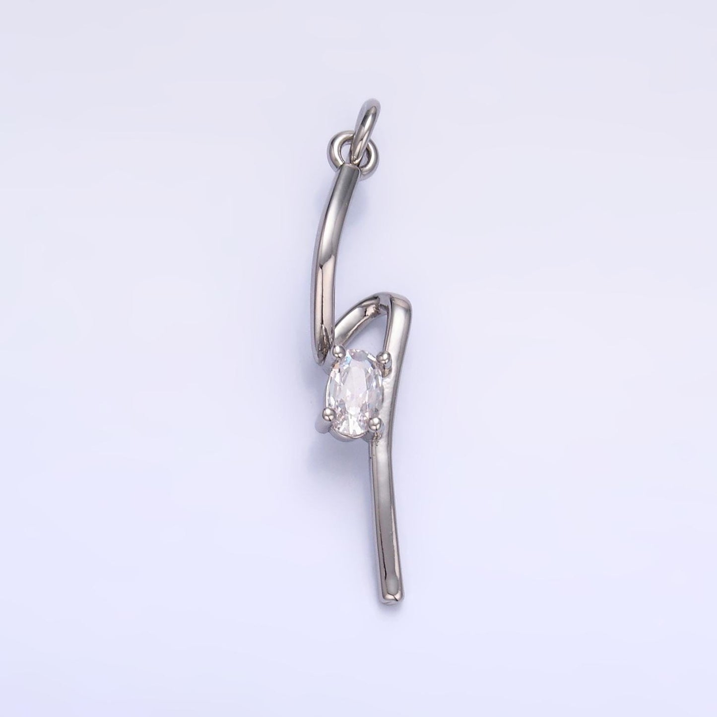 1x gold lightning bolt charms, silver bolt, wizard charm, thunder pendant Clear CZ dainty charm for necklace bracelet earring supply w814