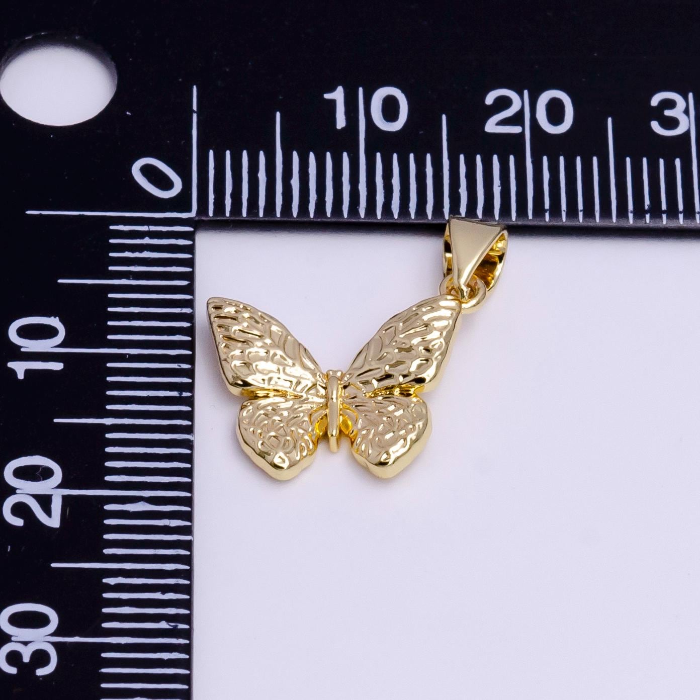 Monarch butterfly pendant in 18k gold fill butterfly charm for necklace earring jewelry making AA749