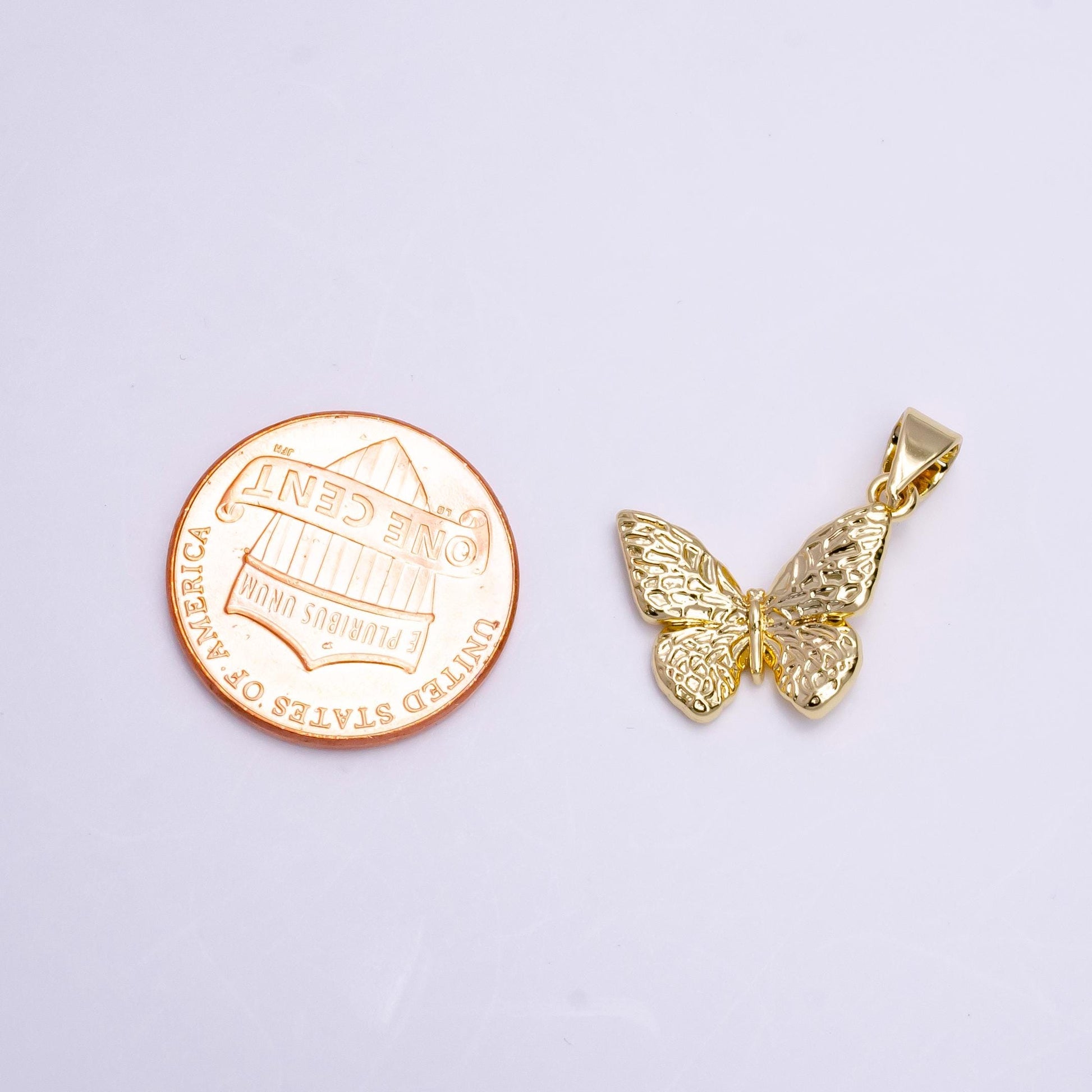 Monarch butterfly pendant in 18k gold fill butterfly charm for necklace earring jewelry making AA749