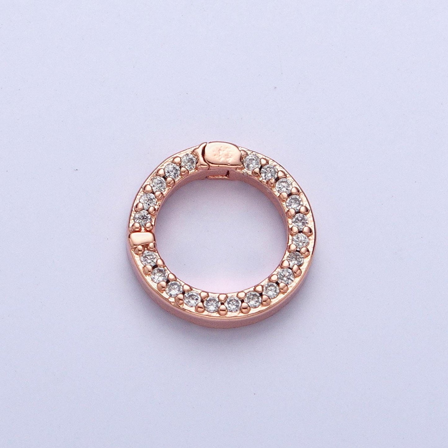 Cz Gold Spring Gate Ring 11 mm CZ Pull Gate ring Silver Black Round Micro Pave Charm Holder Clasp for Connector Bracelet Necklace L862