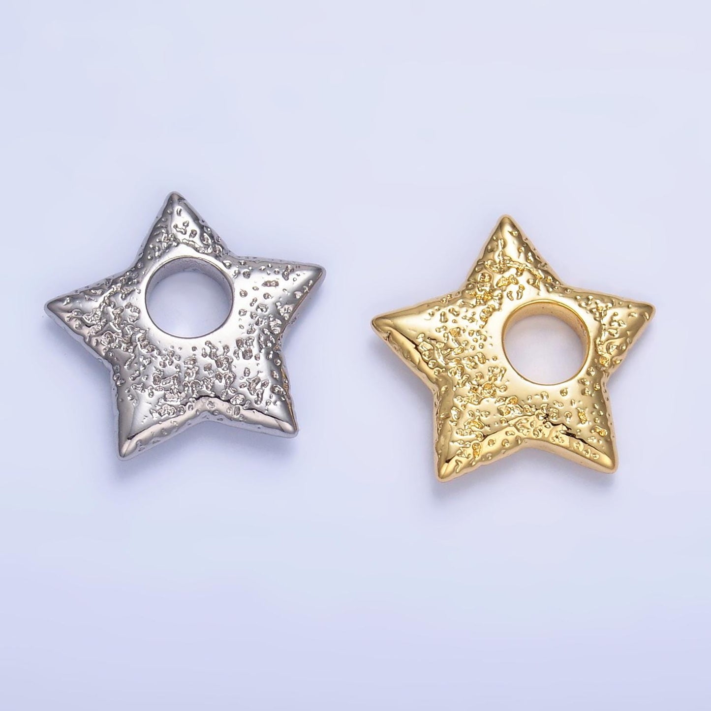 Dainty Textured Star charm necklace gold Star pendant celestial Silver jewelry for Cord Necklace earing, bracelet Supply Artful Pendant B629