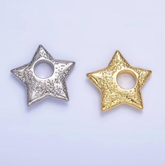 Dainty Textured Star charm necklace gold Star pendant celestial Silver jewelry for Cord Necklace earing, bracelet Supply Artful Pendant B629