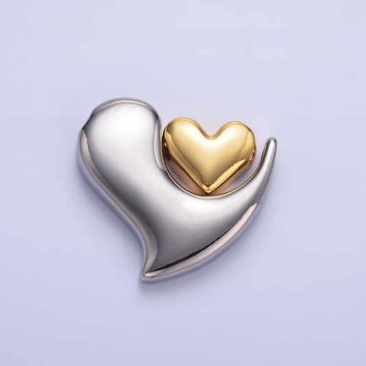 24K Gold Filled Heart Geometric Teardrop Mixed Metal Slide Charm Set | W824