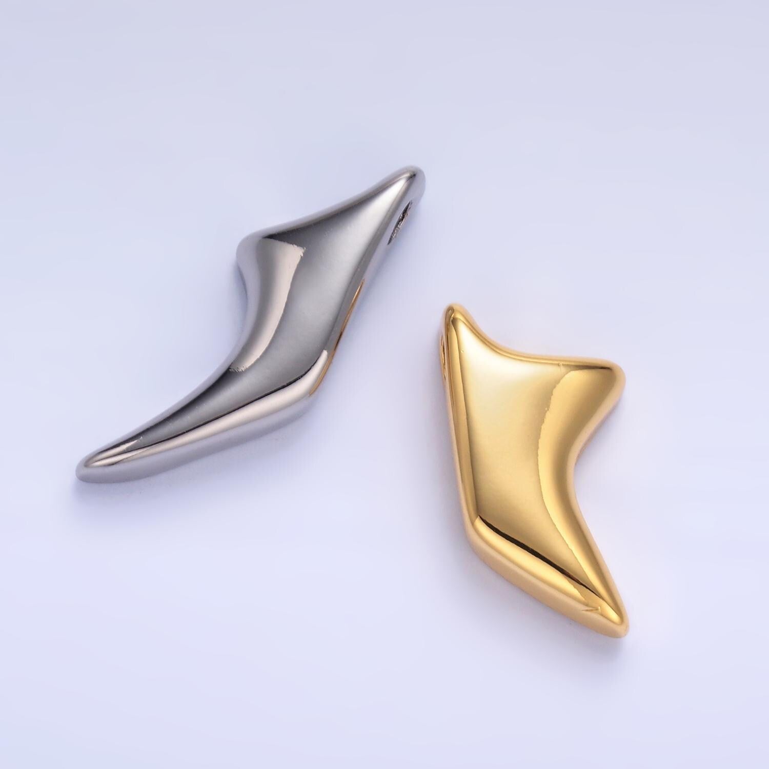 24K Gold Filled Heart Geometric Star Mixed Metal Slide Charm Set | W823