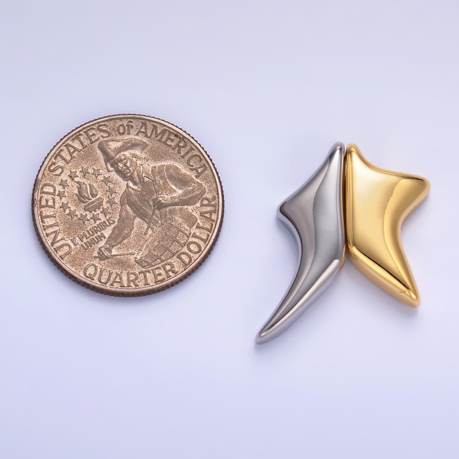 24K Gold Filled Heart Geometric Star Mixed Metal Slide Charm Set | W823