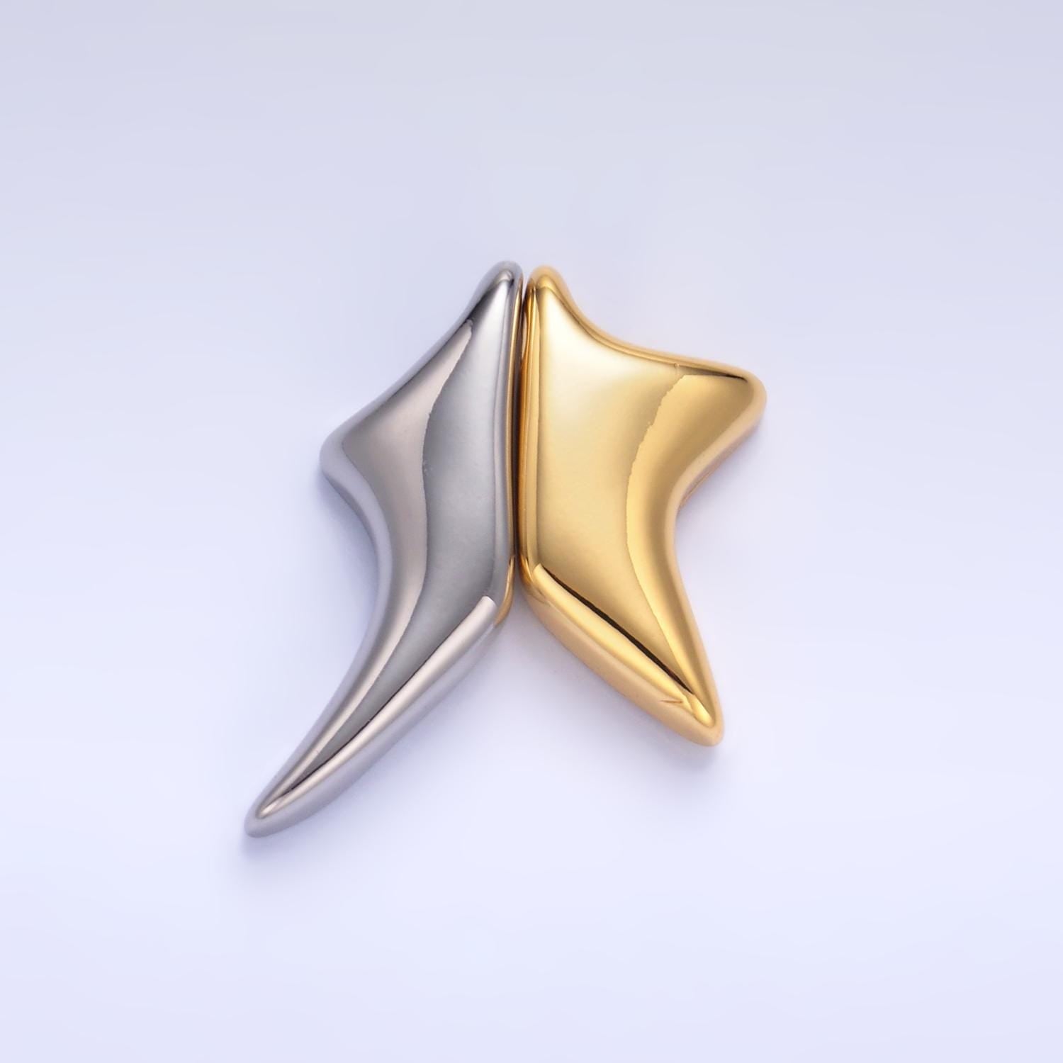 24K Gold Filled Heart Geometric Star Mixed Metal Slide Charm Set | W823