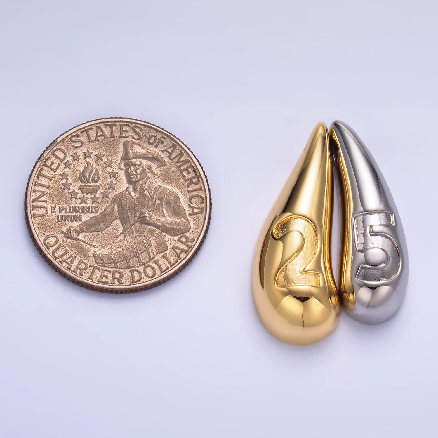 24K Gold Filled Heart Geometric Teardrop Mixed Metal Slide Charm Set 2025 Jewelry | W822