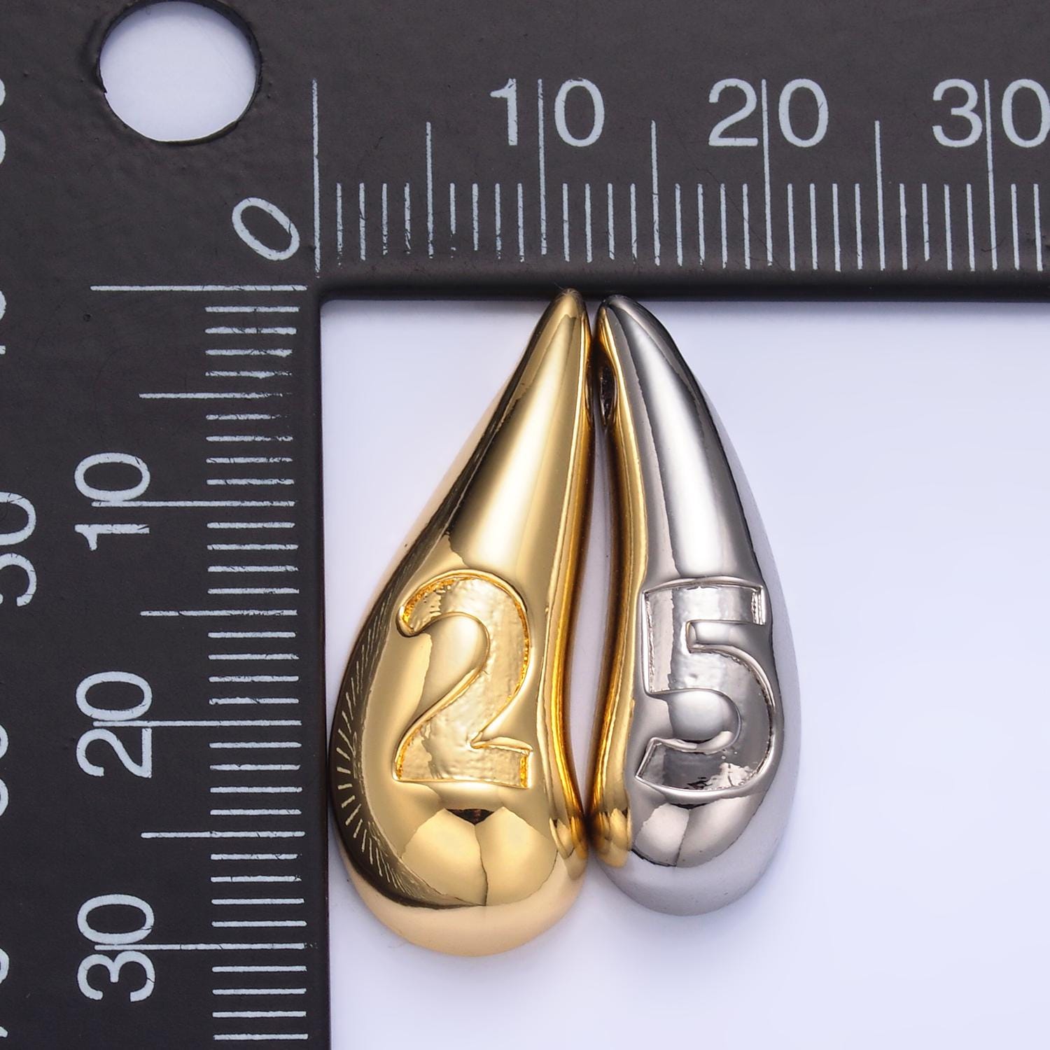 24K Gold Filled Heart Geometric Teardrop Mixed Metal Slide Charm Set 2025 Jewelry | W822