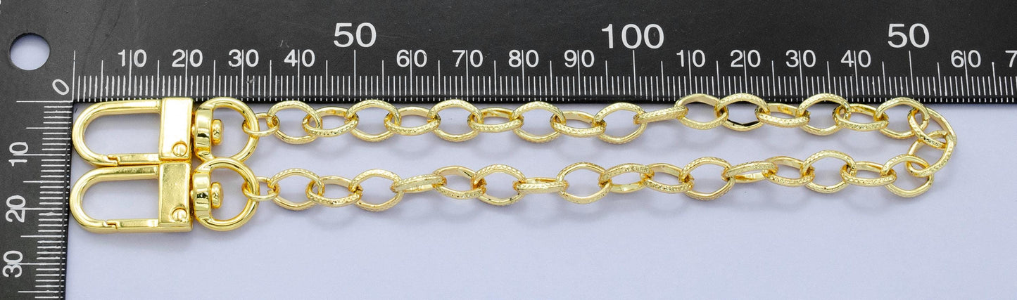 Chunky 24k Gold Filled oval Paper Clip chain 11.5 inch for Party Bag Charm Supply DIY Supply for Tote Purse Charm Jewelry Making WA-2928