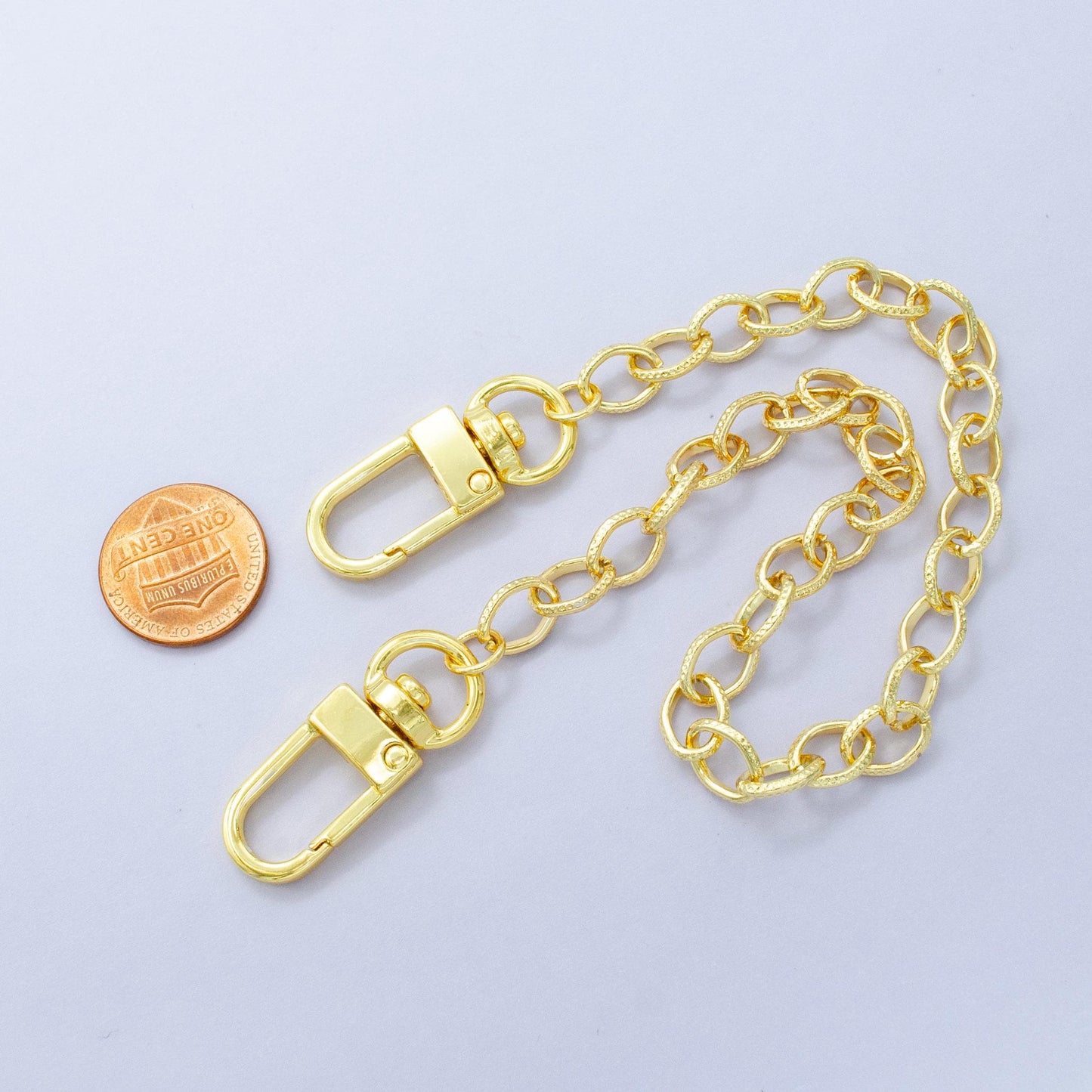 Chunky 24k Gold Filled oval Paper Clip chain 11.5 inch for Party Bag Charm Supply DIY Supply for Tote Purse Charm Jewelry Making WA-2928