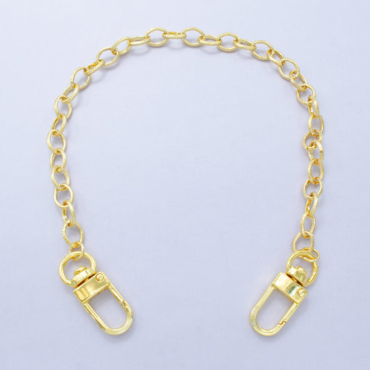 Chunky 24k Gold Filled oval Paper Clip chain 11.5 inch for Party Bag Charm Supply DIY Supply for Tote Purse Charm Jewelry Making WA-2928