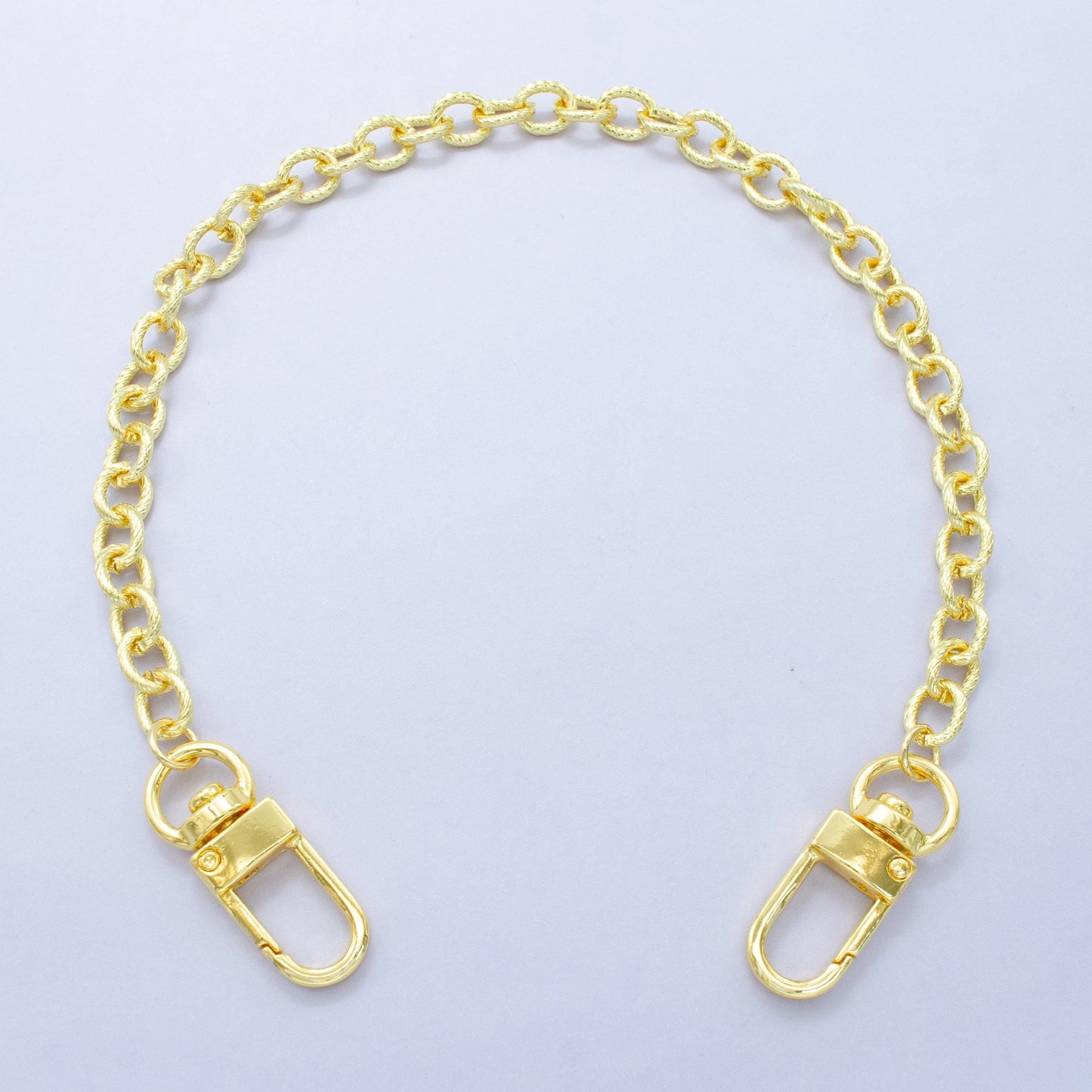 Textured 24k Gold Filled oval Paper Clip chain 11.5 inch for Bag Charm Supply DIY Supply for Tote Purse Charm Jewelry Making WA-2920
