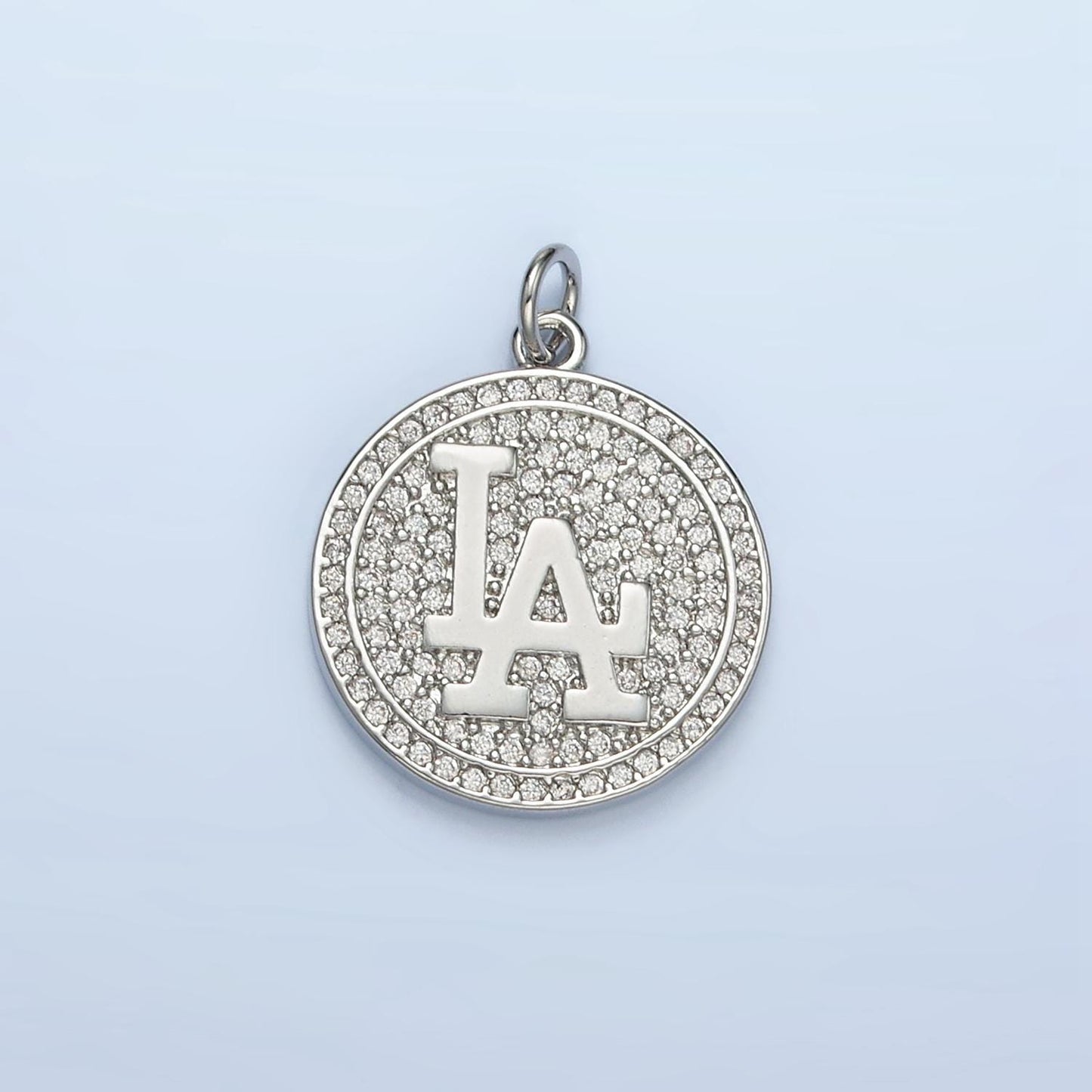 Dainty Coin Gold Los Angeles charm Cubic Silver minimalist jewelry micro pave la state sign travel Sport pendants necklace bracelet AG893