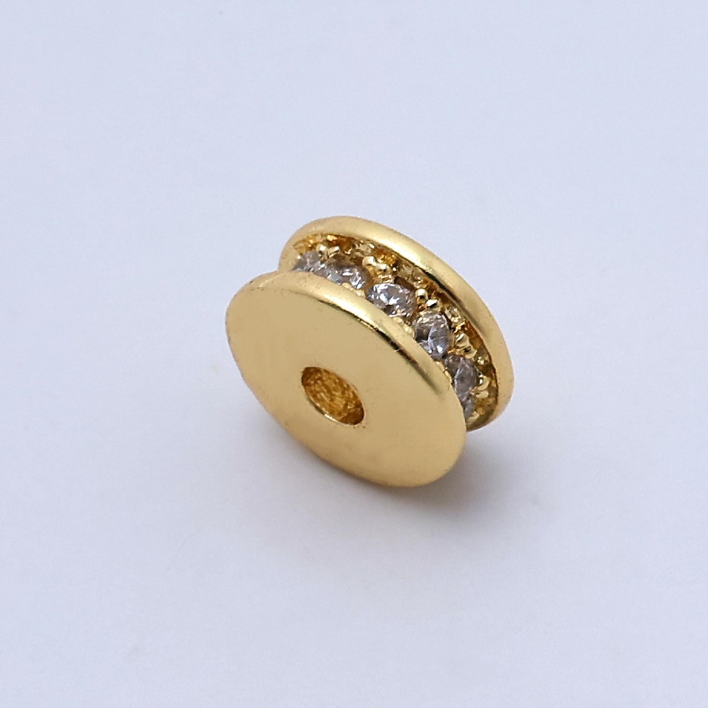 1pc gold cz spacer beads for diy beaded bracelet jewelry charms rondelle bead spacer bead size 6mm bead B-212