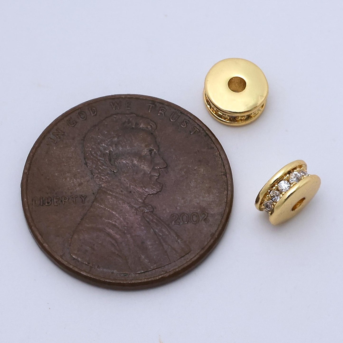 1pc gold cz spacer beads for diy beaded bracelet jewelry charms rondelle bead spacer bead size 6mm bead B-212