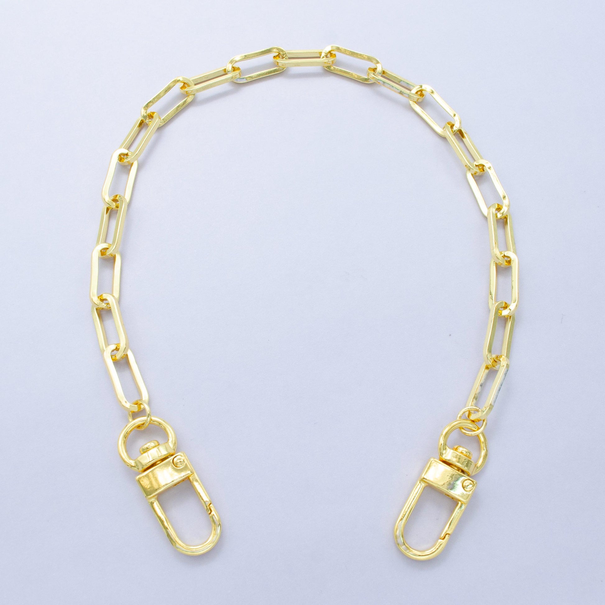 Chunky 24k Gold Filled Paper Clip chain 11.5 inch for Bag Charm Supply DIY Supply for Tote Purse Charm Jewelry Making WA-2934