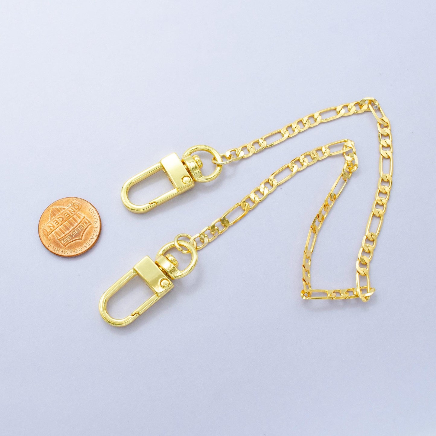 Dainty 24k Gold Filled Figaro chain 11.5 inch for Bag Charm Supply DIY Supply for Tote Purse Charm Jewelry Making WA-2933