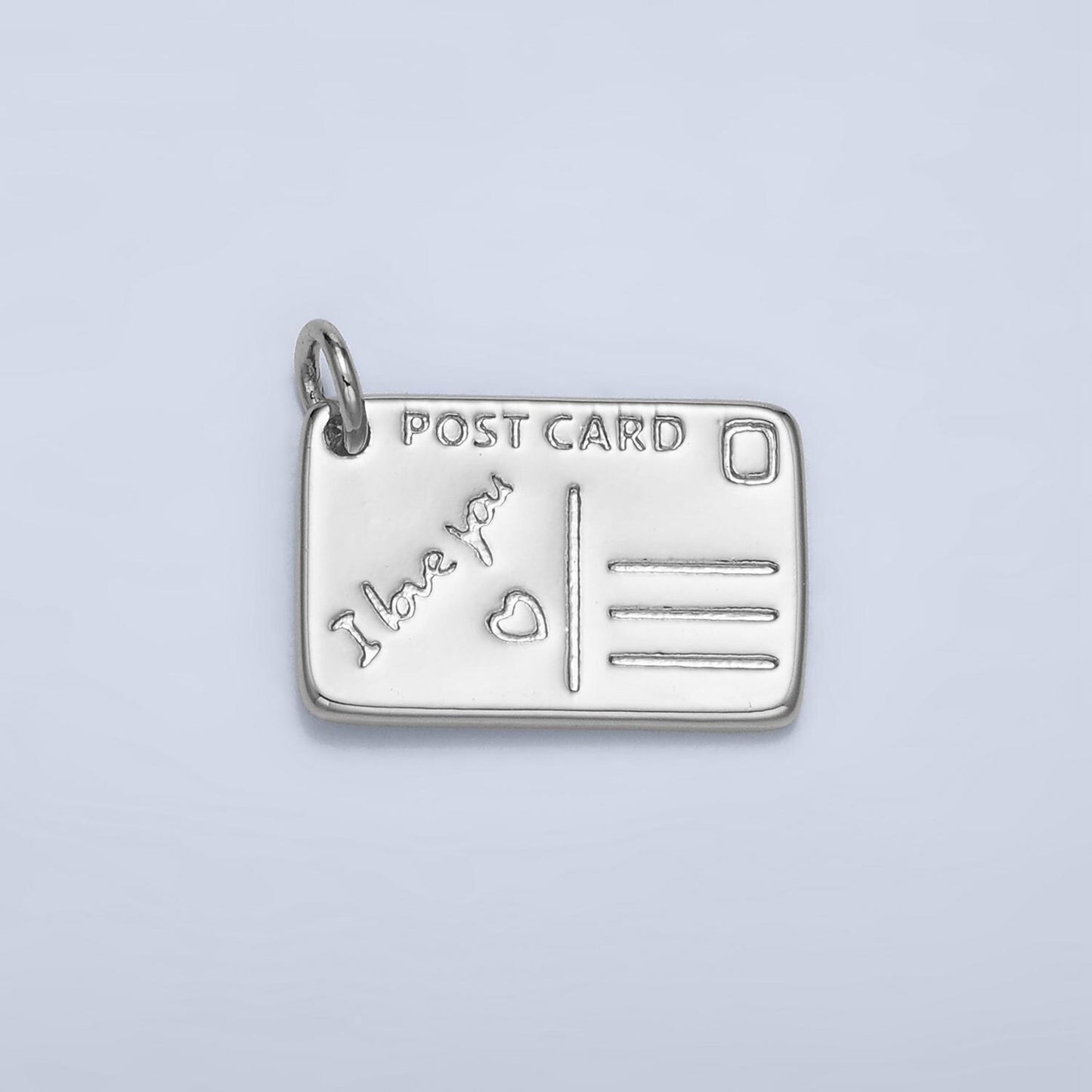 Mini gold filled post card charm i love you message card for travel charm x586