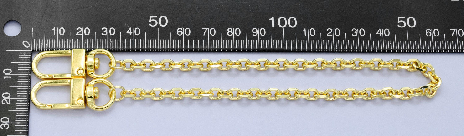 Dainty 24k Gold Filled oval Paper Clip chain 11.5 inch for Bag Charm Supply DIY Supply for Tote Purse Charm Jewelry Making WA-2943