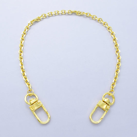 Dainty 24k Gold Filled oval Paper Clip chain 11.5 inch for Bag Charm Supply DIY Supply for Tote Purse Charm Jewelry Making WA-2943